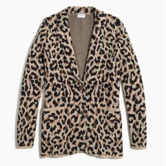 J. Crew Sweaters - SOLD!!JCREW LEOPARD PRINT SWEATER BLAZER